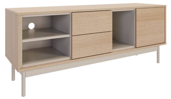 TV-meubel LAYEN grijs - melamine - 138 x 55 x 39 cm