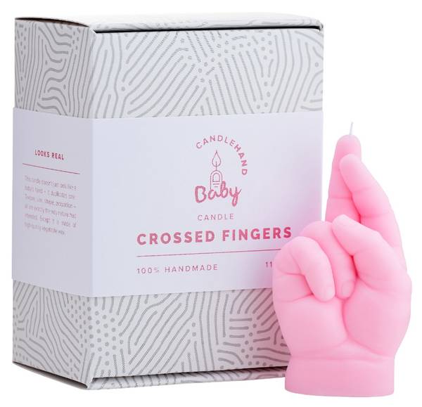 Bougie Bébé Croiser les doigts Rose foncé