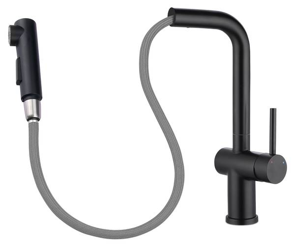 Spültischarmatur Niederdruck KF172D Schwarz - Metall - 24 x 7 x 44 cm