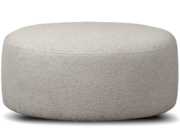 Fauteuil met voetenbank RAGGI lichtgrijs