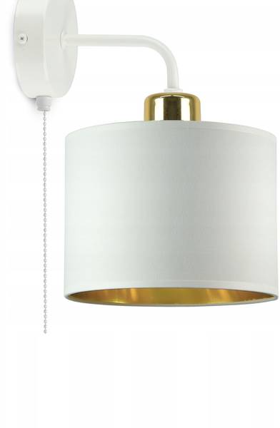 Kolne Wandleuchte Gold - Weiß - Mischgewebe - Aluminium - 20 x 27 x 22 cm