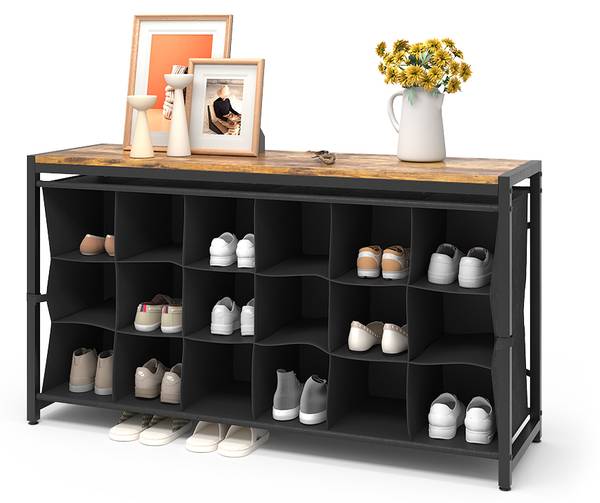 Schuhschrank Fyrk 51611 Braun - Holzwerkstoff - 100 x 55 x 30 cm