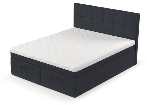 Boxspringbett ARIVO mit Stauraum Riva Anthrazit - Liegefläche Breite: 200 cm