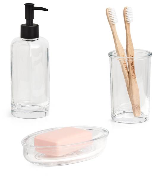Zahnputzbecher "Clear", Glas Glas - 8 x 12 x 8 cm
