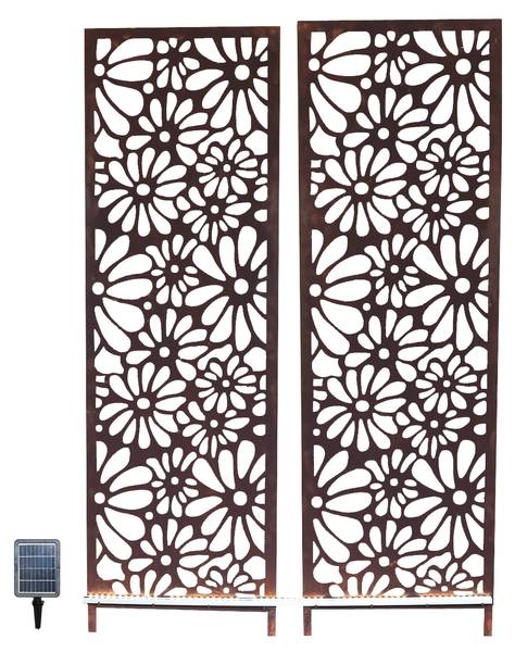 Gartenaufsteller VARNA Orange - Metall - 2 x 170 x 50 cm