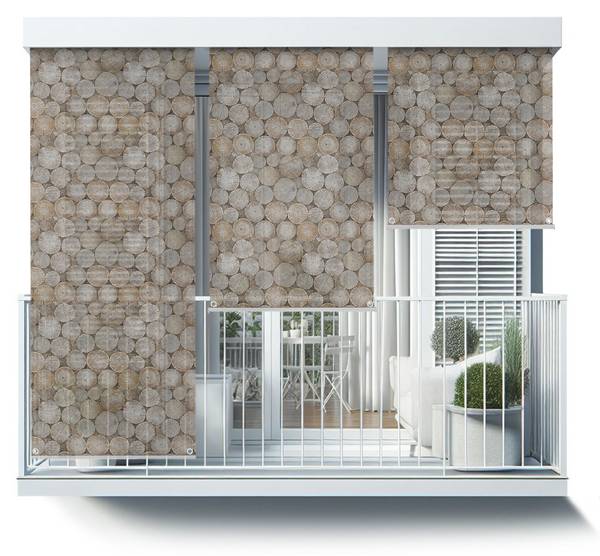 Außenrollo Lignum Silva Braun - Textil - 40 x 180 x 1 cm