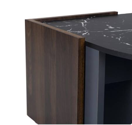 Salontafel Cronus V zwart - bruin - staal - 63 x 40 x 97 cm