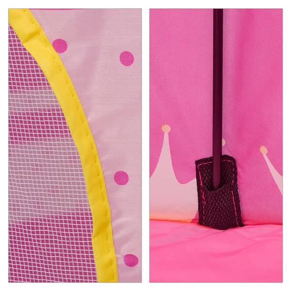 Speeltent prinsessen roze - geel - polyester - staal - 100 x 135 x 100 cm
