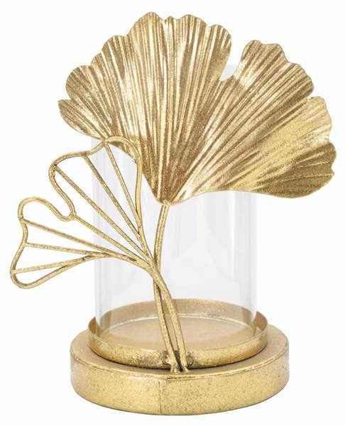 Kerzenständer Blatt 61 Gold - Eisen - 17 x 21 x 12 cm