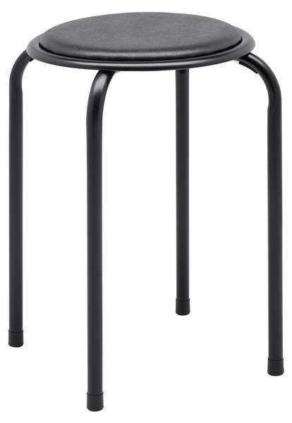 Stapelhocker RAKI I Schwarz - Holzwerkstoff - Metall - Textil - 30 x 45 x 30 cm