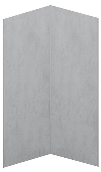 Wandpaneele für Dusche ARFINO 2er-Set Grau - Metall - Kunststoff - 90 x 210 x 90 cm