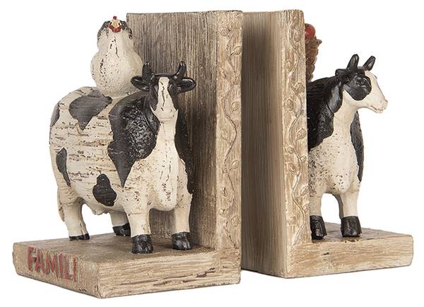 Buchstützen Kuh Luisa DAY 2er Set Braun - Kunststoff - 10 x 14 x 17 cm