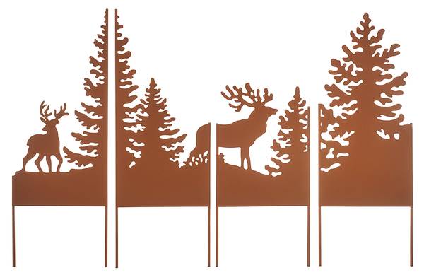 4tlg. Set Dekorationsobjekt Braun - Metall - 1 x 86 x 121 cm