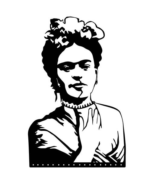 FRIDA KAHLO Wanddekoration METALL Schwarz - Eisen - 32 x 49 x 1 cm