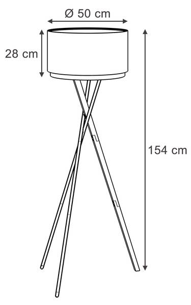 Stehlampe Goldamo 53237 Schwarz - Metall - 50 x 154 x 50 cm