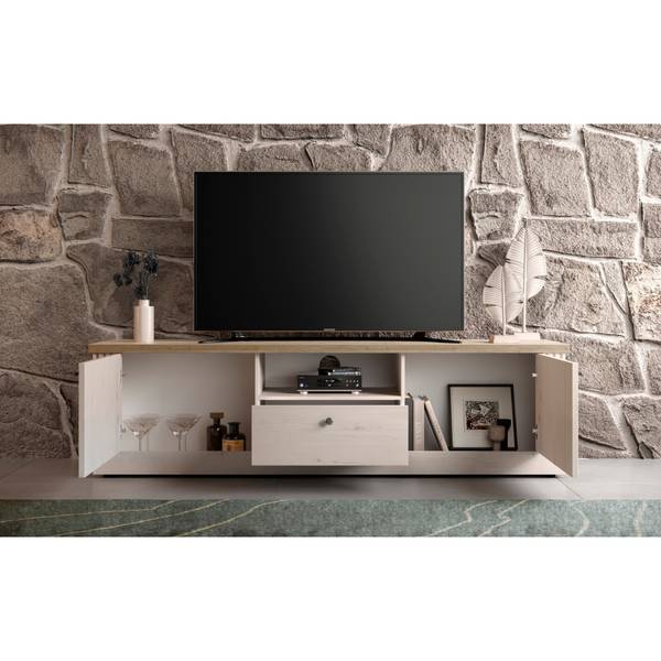 TV-Möbel COUNTRY Weiß - Holzwerkstoff - 44 x 58 x 211 cm