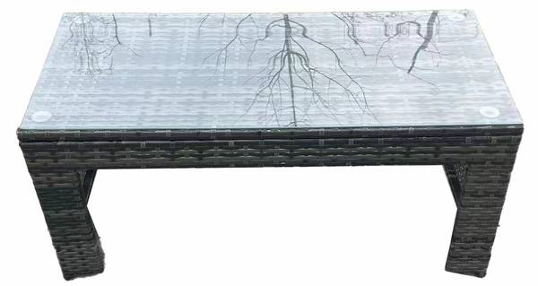 Garten Couchtisch A(1er-Set) Grau - Metall - Polyrattan - 50 x 48 x 105 cm
