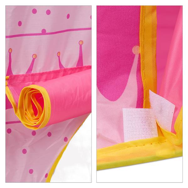 Speeltent prinsessen roze - geel - polyester - staal - 100 x 135 x 100 cm