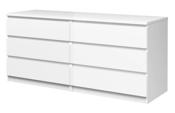 Kommode Giselle Weiß - Holzwerkstoff - 154 x 70 x 50 cm