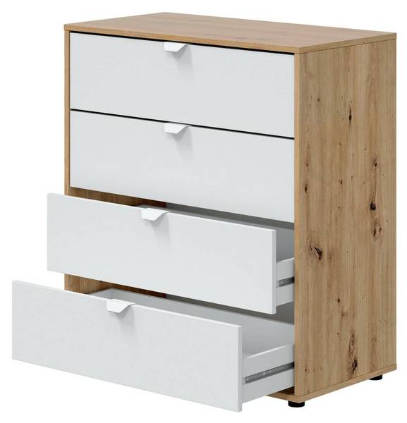 Nachttisch Seabeck Weiß - Holzwerkstoff - 40 x 86 x 78 cm