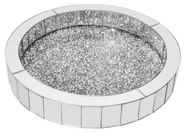 Plateau JJ-ZZ1868 Argenté - Bois manufacturé - Verre - 30 x 5 x 30 cm