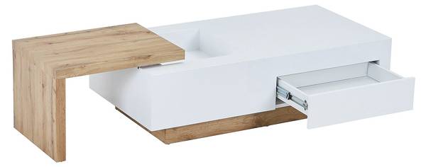 Couchtisch MANDREA Braun - Weiß - Holz teilmassiv - 178 x 38 x 60 cm