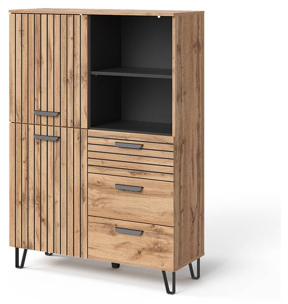 Garderobe Amber 55547 Braun - Holzwerkstoff - 100 x 142 x 38 cm