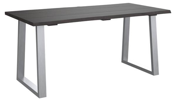 Gartentisch MAURO Grau - Metall - Massivholz - 180 x 77 x 90 cm