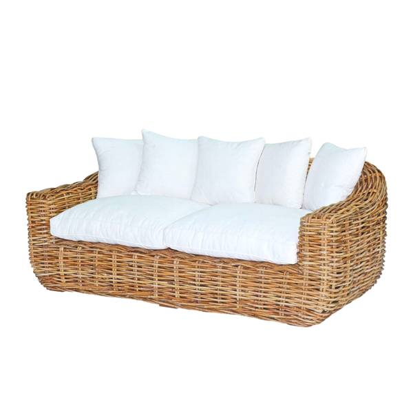 Canapé & fauteuil de jardin Phuket Marron - Bois massif - 230 x 85 x 230 cm