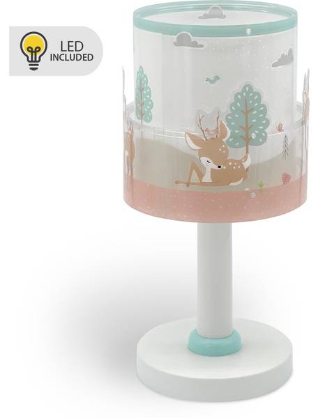 KinderNachttischlampe LED Hirsch Pink - Kunststoff - 15 x 30 x 15 cm