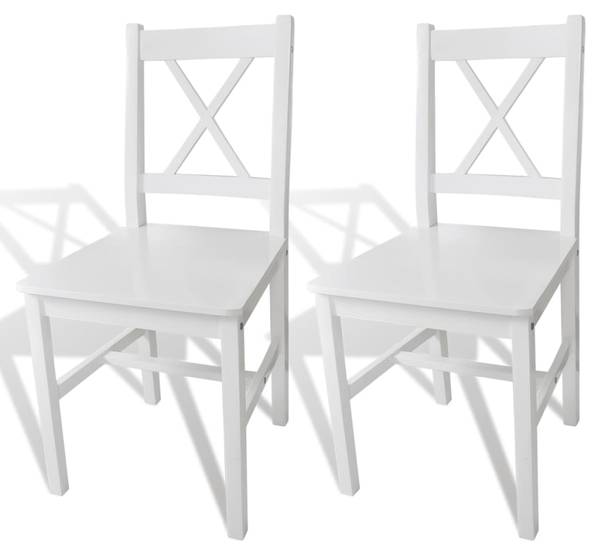 Esszimmerstuhl 241510 2er Set Weiß - Kiefer - 58 x 108 x 63 cm