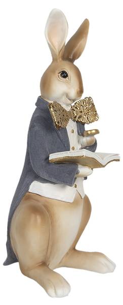 Beeld Konijn DekoEaster-Axel bruin - kunststof - 13 x 40 x 15 cm