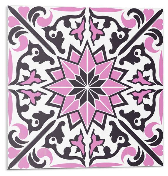 Fliesen Blumen Edel 4er Set 50 x 50 cm