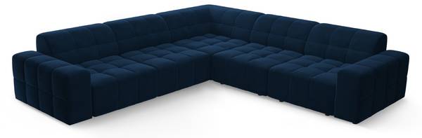 Ecksofa CHICAGO Hochglanz Nachtblau