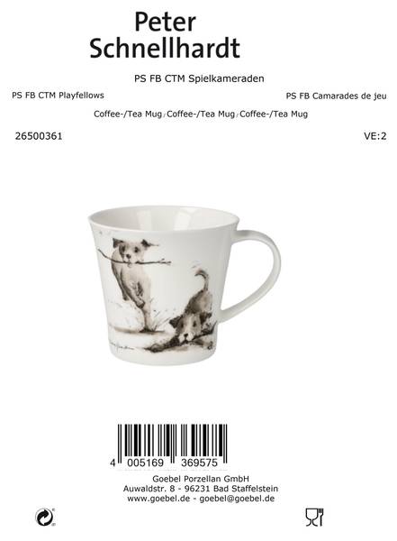 Tasse Peter Schnellhardt  Spielkameraden Schwarz - Weiß - Porzellan - 11 x 10 x 14 cm