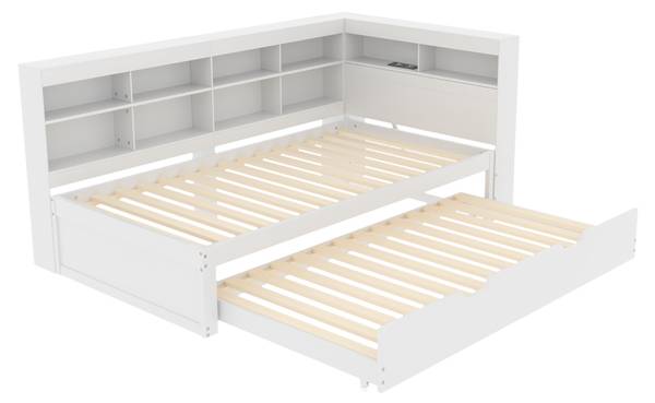 Schlafsofa-BB1036 Weiß - Massivholz - 116 x 93 x 223 cm