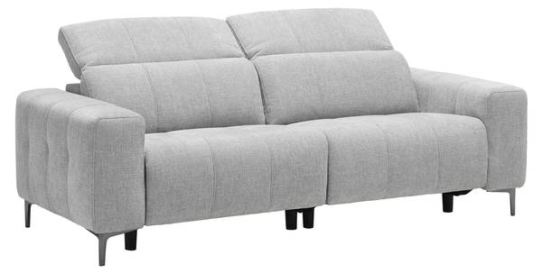 2,5-Sitzer ALVARO Grau - Metall - Kunststoff - Textil - Holz teilmassiv - 220 x 79 x 109 cm