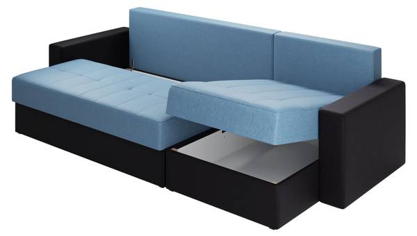 Ecksofa Calabrini Schwarz - Blau