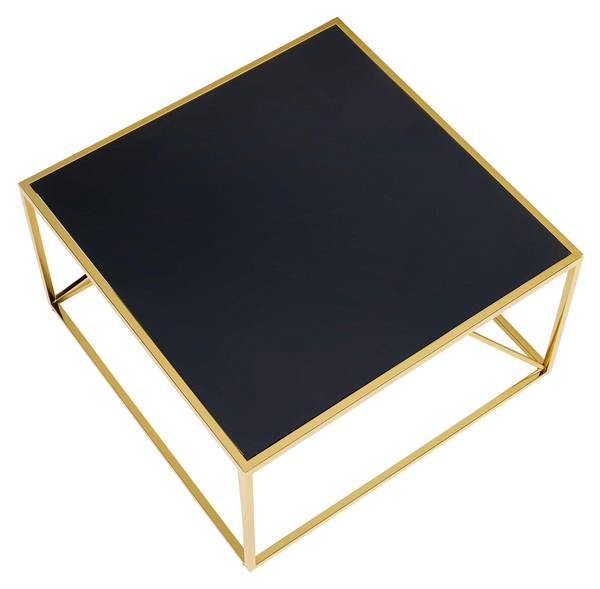 Couchtisch ANGEL II Schwarz - Gold - Glas - Metall - 70 x 38 x 70 cm