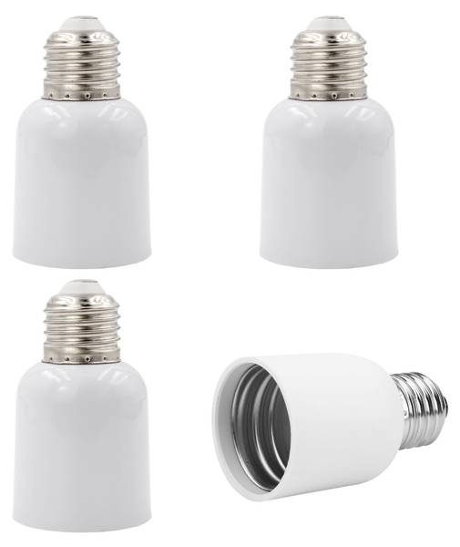 4x E27 auf E40 Lampensockel Adapter Weiß - Kunststoff - 5 x 11 x 16 cm