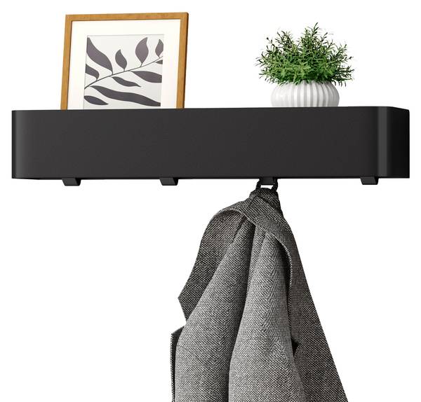 Wandregale Garderobe Reglo-05 400 Schwarz - Tiefe: 40 cm