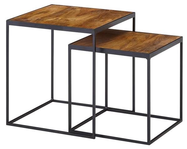 Satztisch ARQUATA 2er-Set Braun - Mango - 40 x 44 x 40 cm