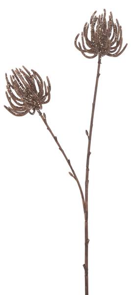 Deko-Zweig Blumen Glitzer (12er Set) Braun - Kunststoff - 9 x 70 x 7 cm
