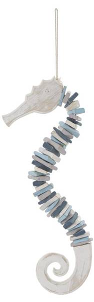 Wanddekoration Cavalluccio Blau - Massivholz - 6 x 55 x 22 cm