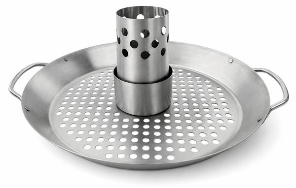 Hähnchenhalter für Kamado-Grill Silber - Edelstahl - 31 x 12 x 35 cm