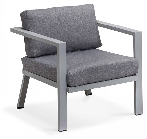 Gartenmöbel 8-Sitzer Saint Tropez Grau - Metall - 75 x 64 x 212 cm