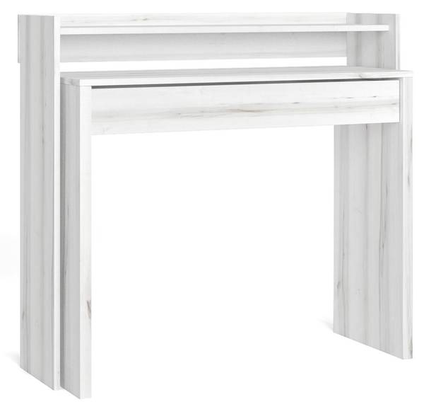 Ausziehbarer Schreibtisch Jobb Weiß - Melamin - 99 x 90 x 35 cm