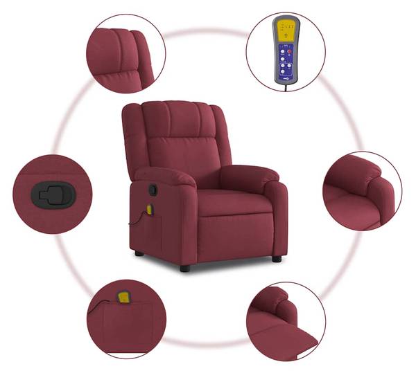 Massagesessel 3032284-4 Rot - Rotbraun