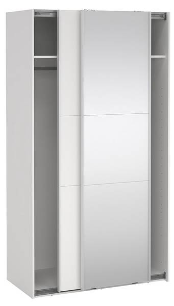 Kledingkast Como wit - plaatmateriaal op houtbasis - textiel - 119 x 221 x 67 cm