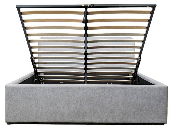 Bett YSA mit Bettkasten Grau - Holzwerkstoff - 150 x 88 x 205 cm